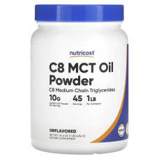 Олія C8 MCT, Nutricost C8 MCT Oil, порошок, 454 г