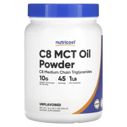 Олія C8 MCT, Nutricost C8 MCT Oil, порошок, 454 г