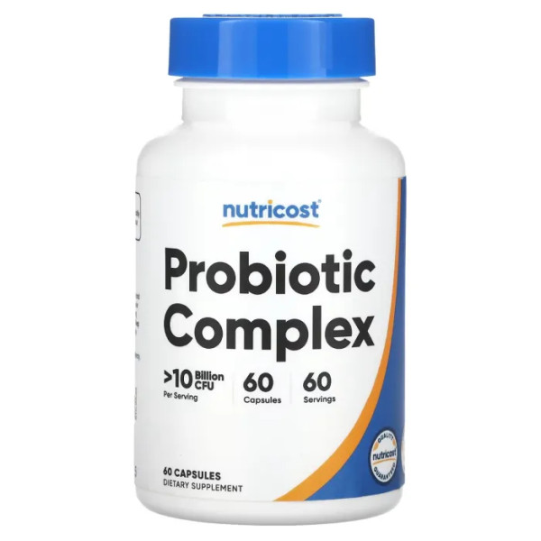 Комплекс пробіотиків, Probiotic Complex, Nutricost, > 10 млрд КУО, 60 капсул