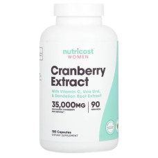Екстракт журавлини для жінок 35 000 мг, Nutricost Cranberry Extract, 180 капсул (17 500 мг у капсулі)