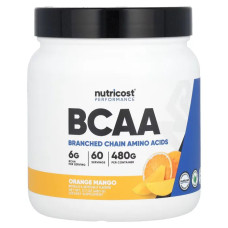 BCAA аминокислоты вкус апельсин и манго, Nutricost Amino acids BCAA Performance, 480 г