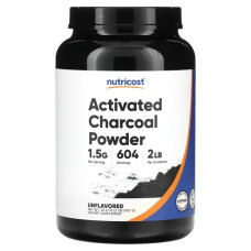 Активоване вугілля, порошок, без добавок, Nutricost Activated Charcoal Powder, 907 г