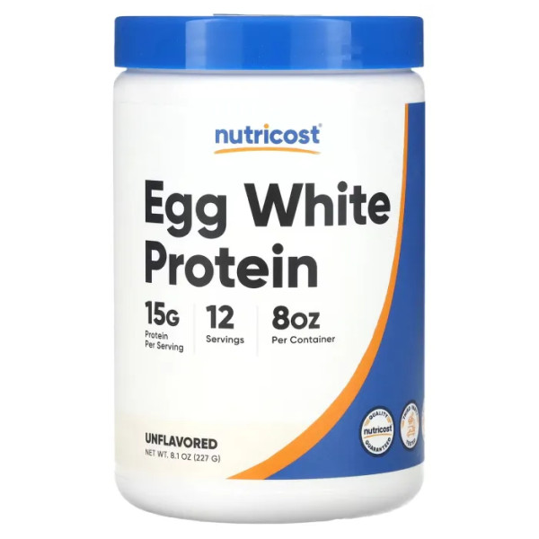Яєчний протеїн, Egg White Protein, Nutricost, без добавок, 227 г