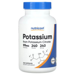 Калій 99 мг, Nutricost Potassium, 240 капсул