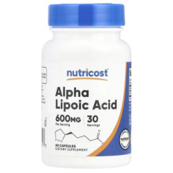 Альфа липоевая кислота 600 мг, Nutricost Alpha Lipoic Acid, 60 капсул (300 мг в капсуле)