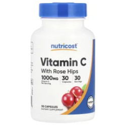 Витамин C 1000 мг, с шиповником, Vitamin C Nutricost, 30 капсул