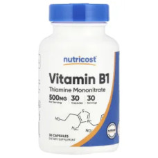 Витамин B1 500 мг, Nutricost Vitamin B1, 30 капсул
