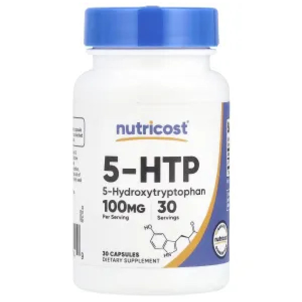 5-гідрокситриптофан, 5-HTP, Nutricost, 100 мг, 30 капсул