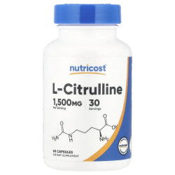 Цитруллин, L-Citrulline Nutricost, 60 капсул (750 мг на капсулу)