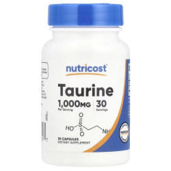 Таурин 1000 мг, Nutricost Taurine, 30 капсул
