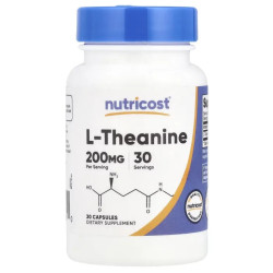 L-теанін 200 мг, Nutricost L Theanine, 30 капсул