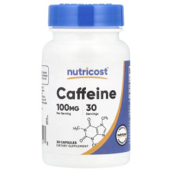 Кофеин 100 мг, Nutricost Caffeine, 30 капсул