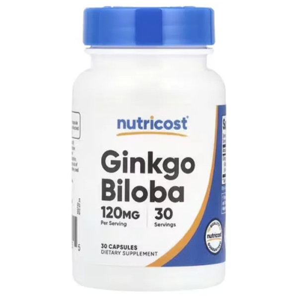 Гінкго Білоба, екстракт, Ginkgo Biloba, Nutricost, 120 мг, 30 капсул