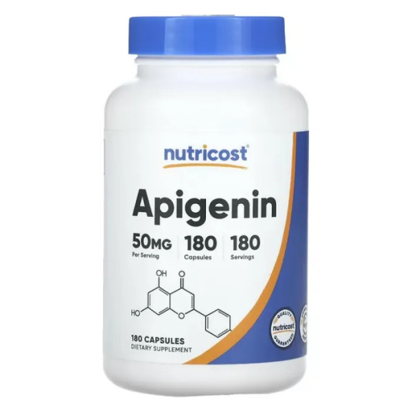 Апігенін, Apigenin, Nutricost, 50 мг, 180 капсул