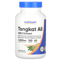 Тонгкат али 1000 мг, Tongkat Ali Nutricost, 120 капсул, 500 мг в капсуле