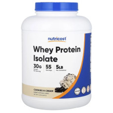 Сироватковий протеїн ізолят, Whey Protein Isolate Nutricost, смак печиво та крем, 2268 г