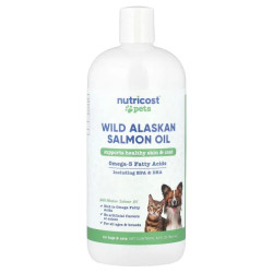 Рыбий жир дикого аляскинского лосося, Wild Alaskan Salmon Oil Nutricost Pets, для собак и кошек, 946 мл