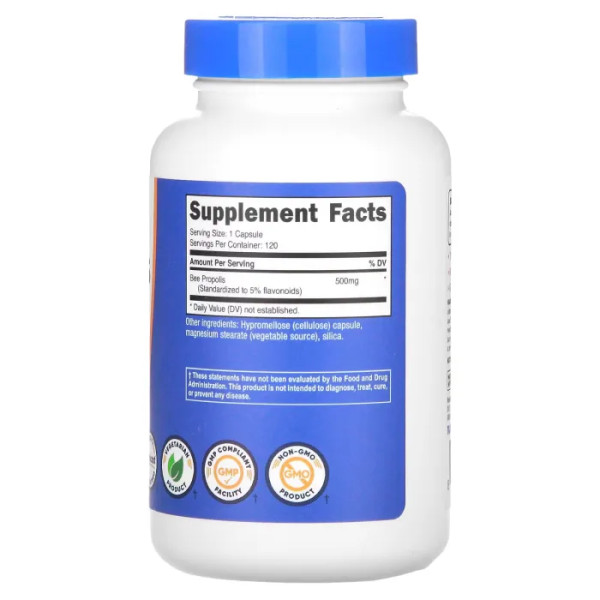 Прополіс бджолиний, Bee Propolis, Nutricost, 500 мг, 120 капсул