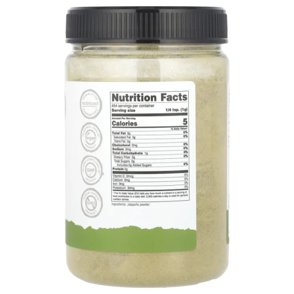 Халапеньйо, Jalapeno Powder, Nutricost, порошок, 454 г