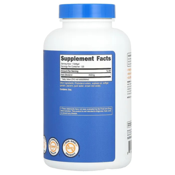 Бета-ситостерол, Beta-Sitosterol, Nutricost, 250 мг, 120 капсул