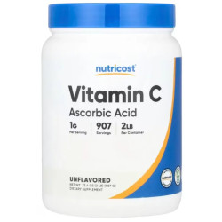 Витамин C аскорбиновая кислота, Nutricost Vitamin C, порошок, 907 г