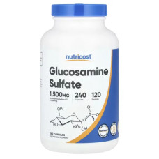 Глюкозамин сульфат 1500 мг, Nutricost Glucosamine Sulfate, 240 капсул (750 мг в капсуле)