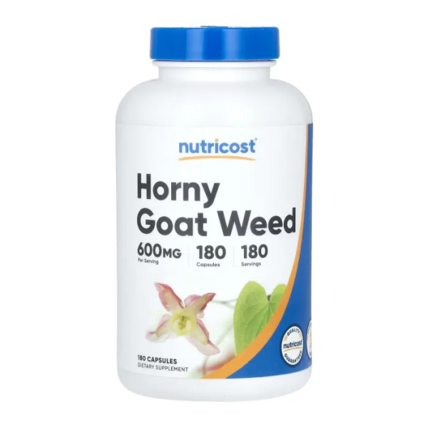 Горянка великоквіткова, Horny Goat Weed, Nutricost, 600 мг, 180 капсул