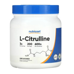 Цитруллин, Nutricost L-Citrulline, без вкусовых добавок, 600 г