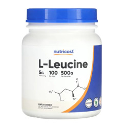 L-лейцин, L-Leucine Nutricost, без добавок, 500 г