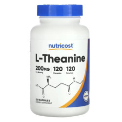 L-теанін 200 мг, Nutricost L-Theanine, 120 капсул