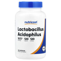 Lactobacillus acidophilus 10 млрд ДЕЯ, Nutricost Lactobacillus Acidophilus, 120 капсул