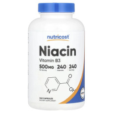 Ніацин 500 мг, Nutricost Niacin, 240 капсул