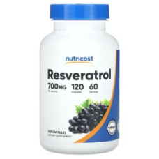 Ресвератрол 700 мг, Resveratrol Nutricost, 120 капсул