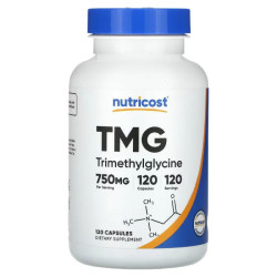 Триметилгліцин 750 мг, Nutricost TMG Trimethylglycine, 120 капсул