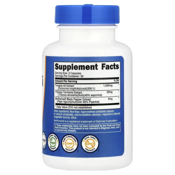 Тонгкат Алі, Tongkat Ali, Nutricost, 60 капсул