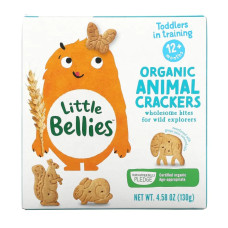 Органічні крекери звірятка, Little Bellies Organic Animal Crackers, для дітей 12+ місяців 130 г