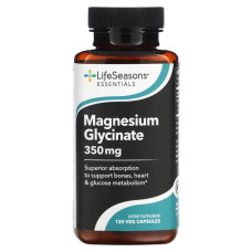Магній гліцинат 350 мг, Magnesium Glycinate, 120 рослинних капсул (87,5 мг у капсулі)