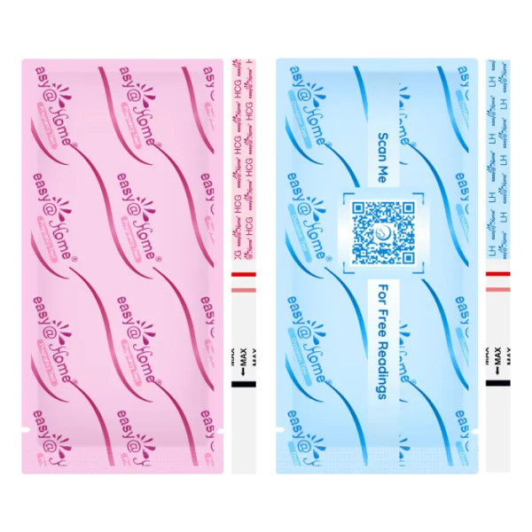 Тести на овуляцію, Ovulation Test Kit, Easy@Home, набір із 50 тестів на ЛГ та 20 тестів на ХГЛ