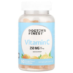 Вітамін C 250 мг, Vitamin C Gummies Doctor's Finest, смак апельсин, 90 жувальних цукерок (125 мг на цукерку)