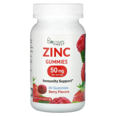Цинк 25 ​​мг, Zinc Gummies Doctor's Finest, смак ягоди, 60 жувальних цукерок