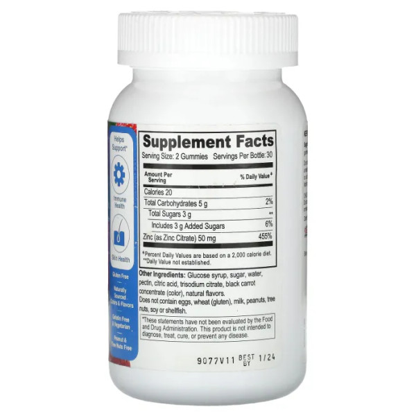 Цинк, Zinc Gummies, Doctor's Finest, смак ягід, 25 мг, 60 жувальних цукерок