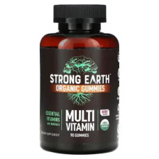 Мультивітаміни, Strong Earth Organic Gummies YumVs, органік, смак ягоди, 90 жувальних таблеток