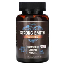 Калій цитрат 99 мг, жувальні, смак полуниці, Potassium Citrate YumVs, 60 жувальних таблеток, 49,5 мг в 1 жувальній таблетці