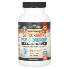 Глюкозамин + MSM + хондроитин, BioSchwartz Maximum Strength Glucosamine MSM + Chondroitin, 180 капсул