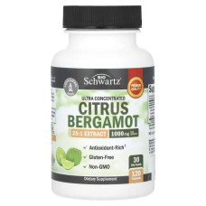 Цитрусовый бергамот, ультраконцентрированный 1000 мг, BioSchwartz Citrus Bergamot, 120 капсул (250 мг)