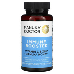 Иммунный бустер с манукой, Manuka Doctor Immune Booster, витамин C, цинк и мед манука, 30 капсул