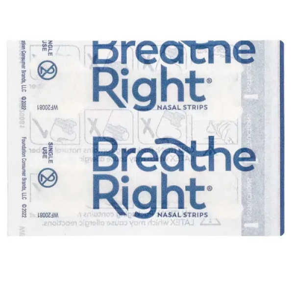 Назальні пластирі, Nasal Strips, Breathe Right, прозорі для чутливої шкіри, великі, 30 прозорих смужок
