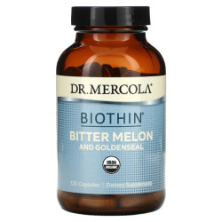Жовтокорінь та гірка диня, Dr. Mercola Biothin Bitter Melon та Goldenseal, 120 капсул