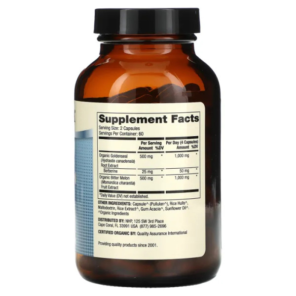 Жовтокорінь та момордика харанція, Biothin, Bitter Melon and Goldenseal, Dr. Mercola, 120 капсул