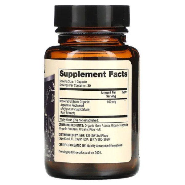 Ресвератрол, Organic Resveratrol, Dr. Mercola, органік, 100 мг, 30 капсул